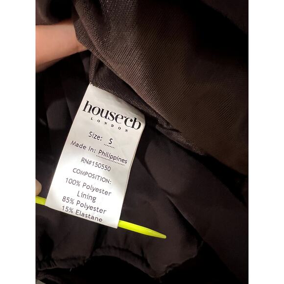 House of CB Baby Chocolate Chiffon Cutout Halter Mini Dress Size S Small - Picture 5 of 7